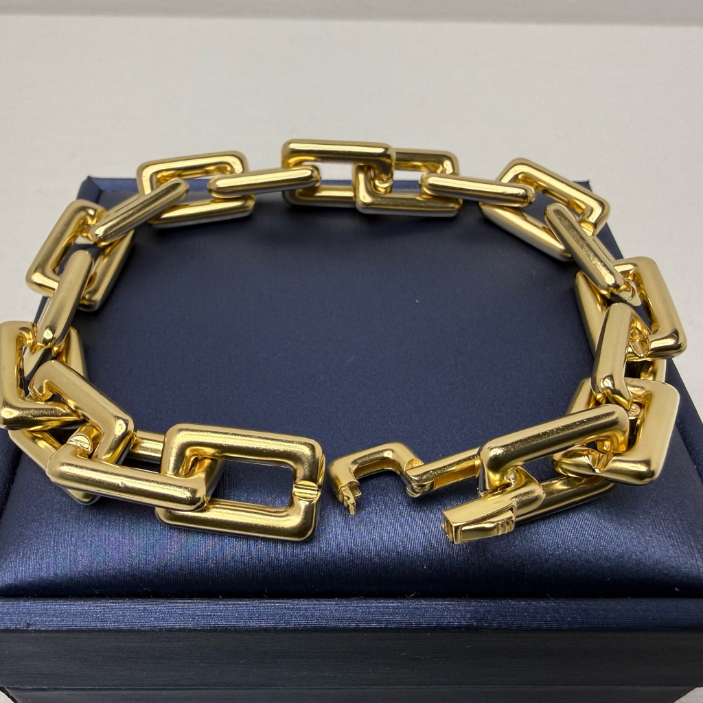 18k Genuine Gold Chunky Gold Link Bracelet Preowned